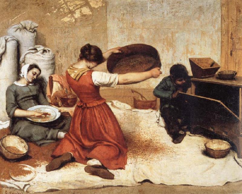 Gustave Courbet Die Kornsieberinnen Norge oil painting art